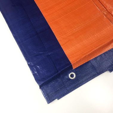 Навес (тент) с люверсами 110гр/м2 (4*6м), синий/оранжевый